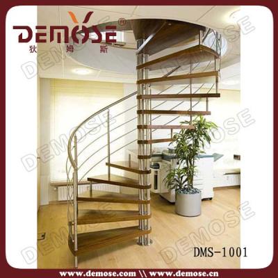 China Sale Indoor Spiral Internal Stairs Residential Stainless Steel Round Stairs for sale