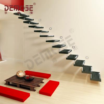 China Indoor Residential Steel Floating Stair Kit Indoor Steel Floating Stairs for sale