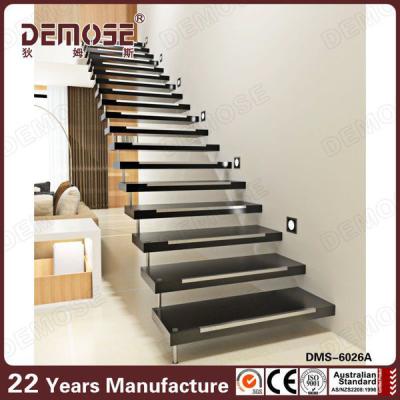 China Indoor Floating Straight Stairs /steel Stairs Wooden Staircase for sale