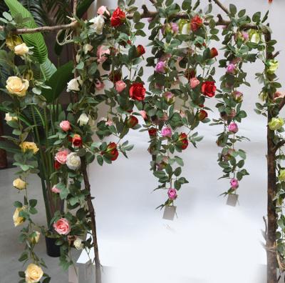 China 180cm Length Garland Artificial Rose Garland Vines Artificial Rose Vines 180cm Length for sale