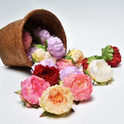 China Silk Peony Peony Artificial Flower Heads Silk Flower Heads for sale