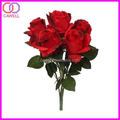 China wholesale 5 heads big red rose flower artificial rose wholesale 5 heads big red rose flower artificial rose for sale