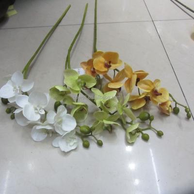 China Cheap Plastic Artificial Orange Orchid 7 Heads Two Branches Cheap Plastic Artificial Orange Orchid Branches 7 Heads Two Branches for sale