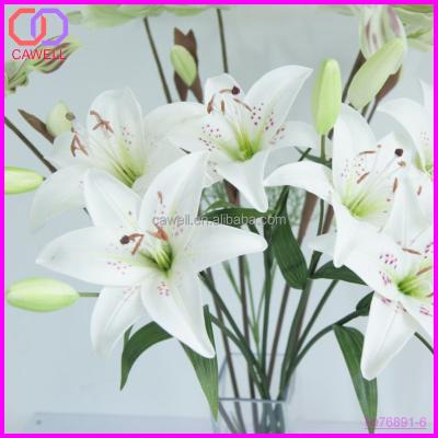 China Realistic Artificial Realistic PU White Lily Flower Plants Sale Pu White Lily Flower Plants Sale for sale