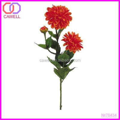 China orange artificial flower mum 3 mum heads orange artificial flower 3 heads for sale