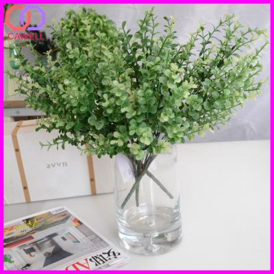 China Wholesale Artificial Green Plastic Eucalyptus Foliage Ornamental Green Eucalyptus Plastic Foliage Layouts For Flower Arrangements for sale