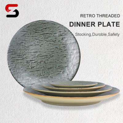 China Sustainable Ins Style Nordic Creative Geometric Dish Plates Ceramic Dinnerware 6 /8 Inch 10/12 Inch Steak Dish For Restaurant Home for sale