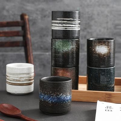 China Wholesale Price Retro Viable Logo Handmade 200ML Japanese Custom Ceramic Coffee Mug, Porcelain Tea Mug for sale