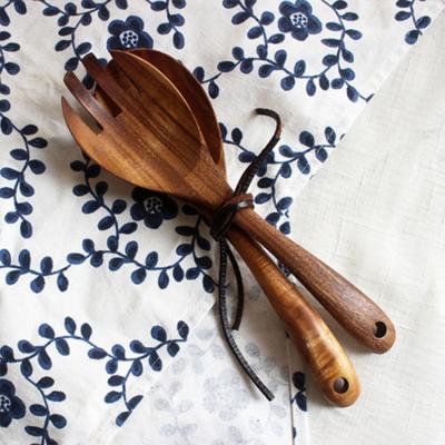 China Wholesale Viable EGRAND Teak Rice Spoon and Shovel Cooker, Unpainted Wooden Salad Fork Soup Rice Spoon Nonstick Stirring Spoon for sale