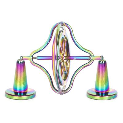 China 2021 New Hot Colorful Metal Ware Fingertip Classic Toys Metal Gyroscope for sale