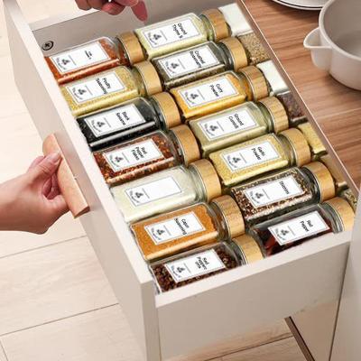 China Viable Manufacturers 24 4 Ounce 120Ml Borosilicate Glass Empty Spice Organizer Jars With Wooden Bamboo Lids for sale