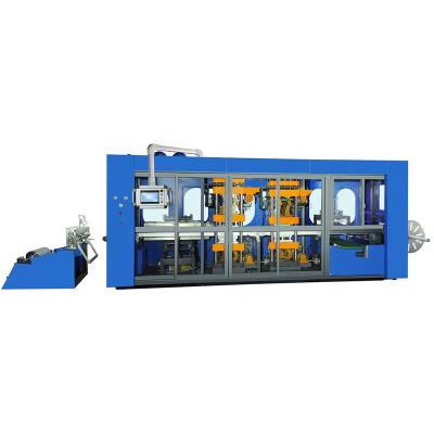 China Multifunctional Plastic Lids Four Stations Fruit Box Container Packaging Forming Machine for sale