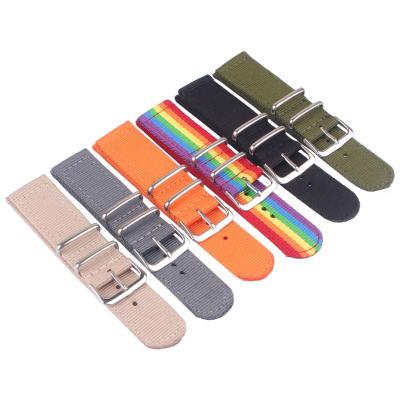 China 2018 new arrivals 2 parts NATO watch strap 18mm 20mm high quality nylon watch belt 22mm fabric for sale