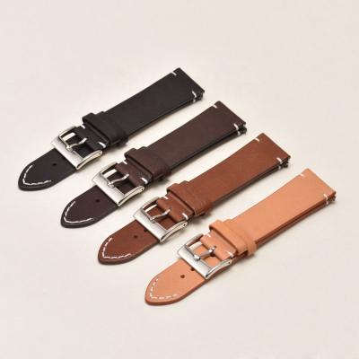 China Black Watch Straps and Genuine Leather Brown Leather Watch Strap of Quick Release Watch Band 18mm 20mm 22mm 24mm for sale