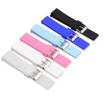 China Blue Pink 16 18 20 22 24mm Soft Black Silicone Watch Band Strap Multiple Colors Watch Straps for sale