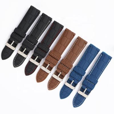 China Comfortable Watch Straps 20mm 22mm Replacement Band Silicone Watch Band For Men for sale