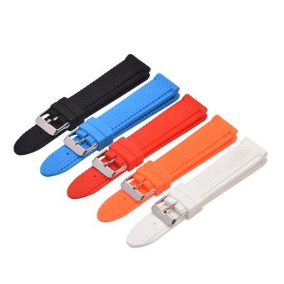 China Waterproof Watch Bands New Tire Pattern Textured Replacement Strap Summer Silicone Rubber Watch Band for sale