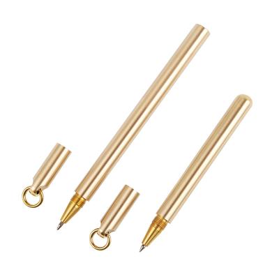 China office & School Pen Brightness Finish Personalized Cylinder Copper Metal Pocket Personal Ball Pen for sale