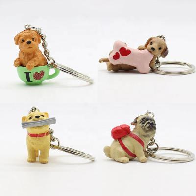 China 3d Cartoon Creative Interesting Economic Cute Dog Fashion Gift Key Chain For Car Keys for sale