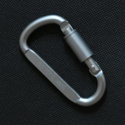 China Aluminum alloy locking carabiner aluminum alloy lightweight D-rings locking carabiner clip for attaching or hanging small items for sale