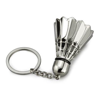 China Promotional Alloy Metal Shuttlecock Keychain Sports Badminton Key Chain for sale