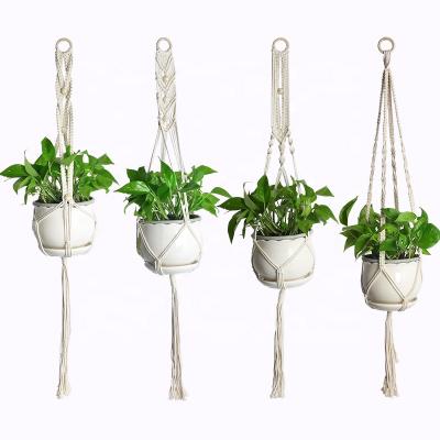 China Wholesale Bohemian Style Cotton Rope Plant Hangers Hanging Macrame Plant Hangers for sale