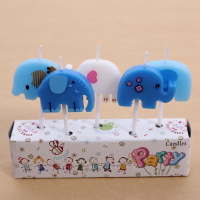 China Large Cartoon Fun Family Party Elephant Theme Animal Looking At Candles For Kids First Birthday Cake for sale