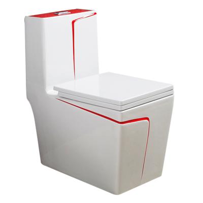 China Hot Selling China Toilet Double-flush 9227R One Piece Style Four Hole Overflow Swirl, Toilet WC Sitting for sale