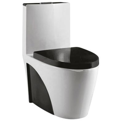 China Double-Flow 9168 Black Color Siphonic One Piece Toilet Printed Toilet Seats Cheap Toilet Seats for sale