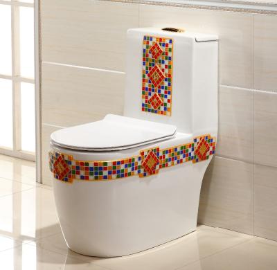 China G9242 Elegant Shining Powerful One-piece Mosaic Design Hotel Bathroom Cabinet Toilet Bowl for sale