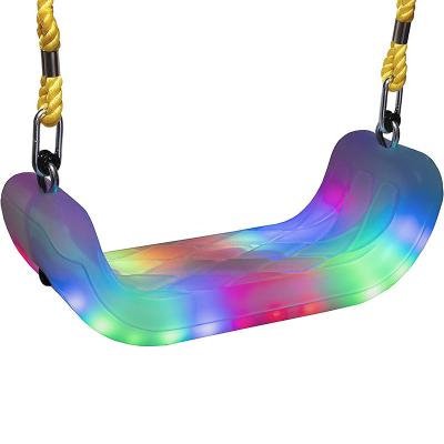 China Outdoor Play LED Light Backyard Swing For Kids Ages 3 And Up, Portable Outdoor Swing Child Plastic Swing Seats for sale