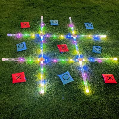 China Outdoor Games Plastic Giant Tic Tac Toe Games, Yard Lawn Games with LED Light Glow in Dark for Adults and Family Kids for sale