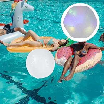 China Plastic Inflatable Beach Ball Toy, 40CM LED Light PVC Glow Ball, Bath Led Summer Luminous Dark Toys for sale