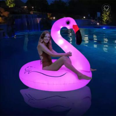 China 2023 Inflatable Flamingo Pool Floats With Lights Solar SFL004 for sale