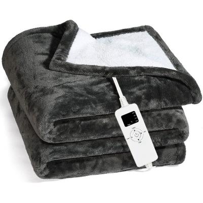 China Portable Overheating Soft Washable Soft Fast Protection Heat Anti-allergy Fleece Portable Electric Blanket For Warm Winter for sale