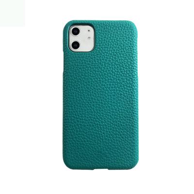 China Multicolor Anti-fall Cell Phone Case Fashion Pebbled Genuine Leather Case For iPhone 13 for sale