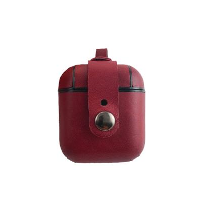 China Customized Style Available Luxury Cowhide Leather Shockproof Earphone Wireless Case For Airpods for sale