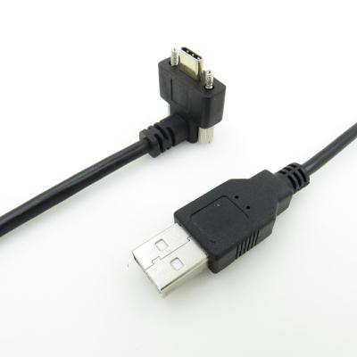 China Industrial Equipment OEM C Length 90 Degree Panel Mount Type Industrial USB Cable USB A To USB C C With Double Screw Data Cable Security Screw-in for sale