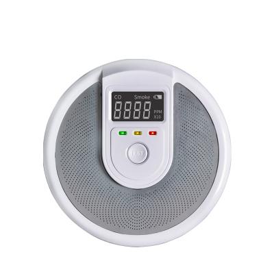 China UL217 2034 Gas Compound Alarm LED Light Sound Gas UL217 2034 Certified Independent Home Flashing Alarm Carbon Monoxide Smoke English Voice Safety Fire Detector for sale