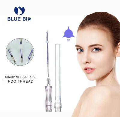 China Remove Wrinkle Blue Absorbable Thread Bio 18G 100Mm Estetica Fios De Pdo Hilos Barb Faden Face Lifting 3D Plla Pcl Pdo for sale