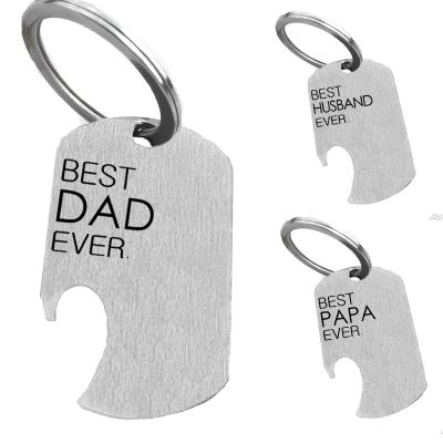 China Best Promotion Dad Key Chain Stainless Steel Key Chain Gift For Fathers Day Gifts for sale