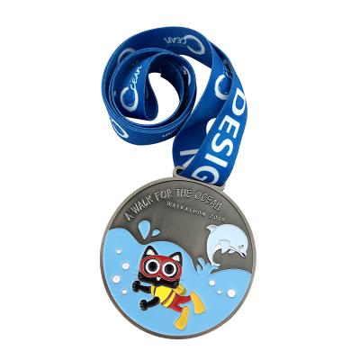 China Promotion Customized Design High Quality Colorful Sports Marathon Medal for sale