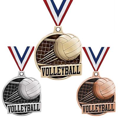 China Promotion Latest Style High Quality Custom Design School Kids Volleyball Medals Sports Metal Running Medal for sale