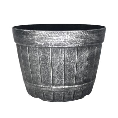 China American style plant 10 inch round shape plastic whiskey barrel garden planter for out door use for sale