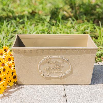 China Europe Factory 12inch Rectangle Antique Plastic Flower Pot For Indoor Out Door Use for sale