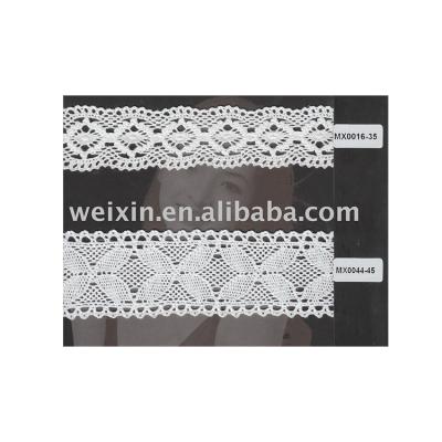 China Viable Fine Quality Custom Embroidery Designs Stripes Cotton Elastic White Lace for sale