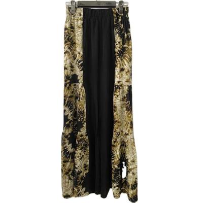 China 2021 Breathable Spring And Summer New Tie Dye Printing Leisure Vacation Wide Leg Pants Floral Belted Wide Leg Women Leisure Pants for sale