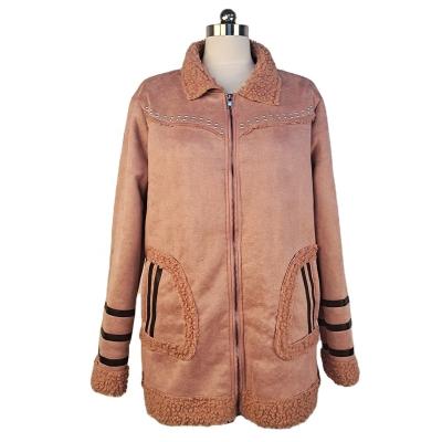 China Anti-wrinkle Ladies Warm Retro Zipper Lapel Warm Drilling Casual Jacket for sale