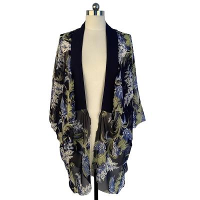 China High Quality Vacation Beach Style Cardigan Jacket Fashion Ladies Link Dye Printing Sunscreen Casual Coat Coat for sale