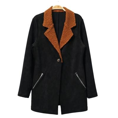 China Anti-wrinkle Wholesale Hot Sale Popular Faux Leather Fleece Collar Custom Design Coat for sale